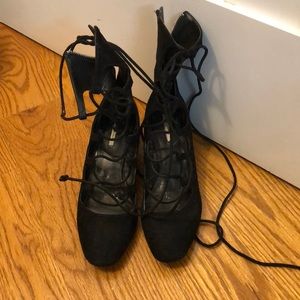 Zara lace up shoes black size 40